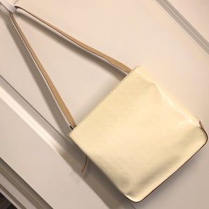 Arcadia Cream and Tan Shoulder Bag